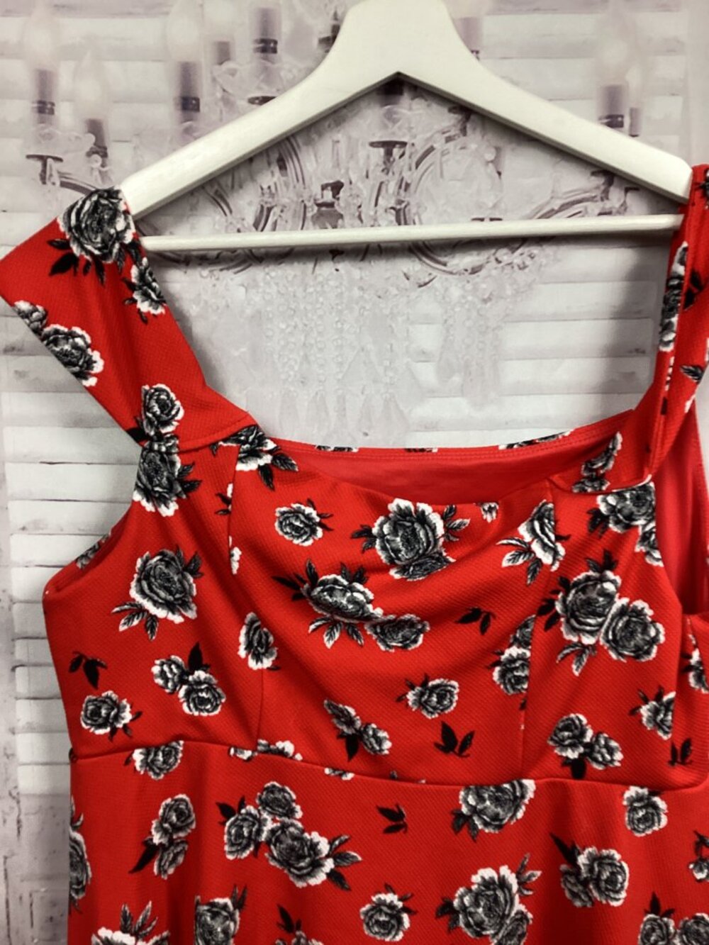 Torrid Red Floral Dress Midi Sleeveless 2X - Picture 6 of 8